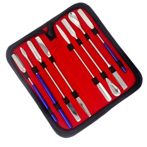 9 in 1 스테인레스 스틸 샘플링 스푼 실험실 국자 혼합 주걱 비닐 컴포트 그립 케이스에 - Product Image 1