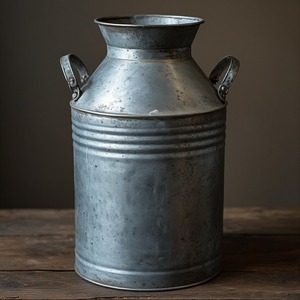 กระป๋องนมชุบสังกะสีทำด้วยมือสไตล์วินเทจที่มีรูปร่างทนทานเหมาะสำหรับบ้านห้องครัวกลางแจ้งสวนคาเฟ่พื้นที่บ้านไร่ - Product Image 6