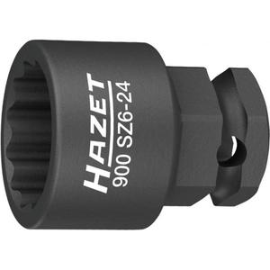 Hazet 1/2'' Short Square <b>12</b>-<b>Point</b> <b>Socket</b> with Traction Profile and Borehole - Product Image 1