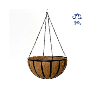 Panier suspendu en fibre de coco naturelle avec chaîne pour la plantation et la décoration en extérieur - Product Image 1