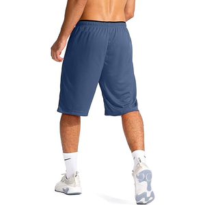 Pantalones cortos de baloncesto unisex con cierre de cordón, ligeros, de secado rápido, 11 "de largo, estilo sólido de calle alta para gimnasio Atlético - Product Image 6