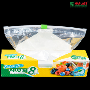 Sac de rangement refermable étanche et durable de qualité alimentaire Glissière à poignée coulissante Prix de gros Fabriqué au Vietnam Utilisation de l'emballage d'usine - Product Image 5