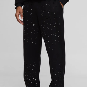 Pantalons de survêtement décontractés pour hommes, pantalons de jogging amples, 100% coton, taille mi-haute, taille élastique, multi-poches, streetwear - Product Image 1