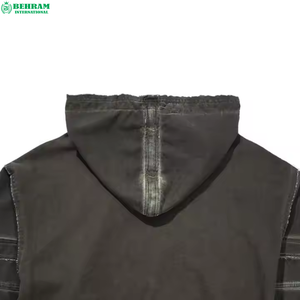 Nouvel Arrivage Sweat à Capuche Unisexe Thermique Personnalisé avec Fermeture Éclair, 420 g/m², Coupe Droite, Ourlet Brut, Oversize, Effet Délavé Soleil et Broderie Vieillie - Product Image 6