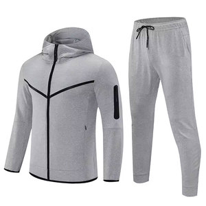 2024 chándales entrenamiento personalizado Jogging cómodo cremallera sudaderas con capucha trajes conjunto de dos piezas chándales para hombres - Product Image 1