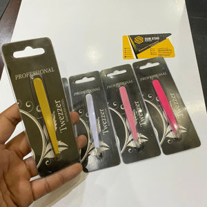 Pince à épiler à sourcils professionnelle RTS faite à la main en acier inoxydable, légère et écologique, réutilisable, pointe inclinée, poils faciaux sans lacunes - Product Image 2