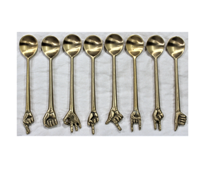 Ensembles de cuisine en laiton couverts à salade en métal cuillère cuillère de service serveurs à salade en acier inoxydable miroir meilleur vendeur - Product Image 1