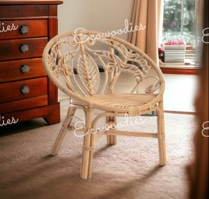 Chaise de chambre d'enfant en rotin tissé à la main et en bambou naturel Offre Spéciale meubles de salle de jeux pour enfants chaise tissée pour bébé et tout-petits - Product Image 1