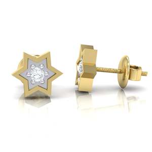 ต่างหูทองคำแท้รูปดาวประดับเพชรแท้ น้ำหนักเพชรรวม 0.07 กะรัต 2 เม็ด ทอง 14K/18K - Product Image 2