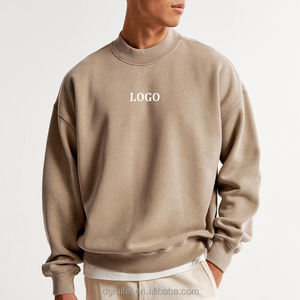 Nuevas sudaderas de peso pesado en blanco de alta calidad Crop French Terry Custom Vintage Sudadera de cuello redondo de gran tamaño para hombres 2026 - Product Image 4