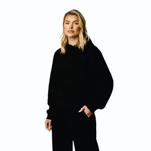 Sudadera con capucha personalizable para mujer Jersey Mezcla de manga larga de algodón suave Sudadera con capucha de gran tamaño con impresión de logotipo personalizado - Product Image 1