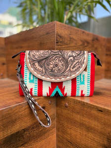 Nouveau élégant Western main usiné en cuir selle couverture bracelet embrayage Offre Spéciale usiné à la main cousu sac à main multi-usage femmes portefeuille - Product Image 6