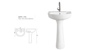 อ่างล้างหน้าเซรามิกแบบมีรูเดียวที่ทนทานสูงได้รับการรับรองมาตรฐาน ISO อ่างล้างมือจากอินเดีย - Product Image 4