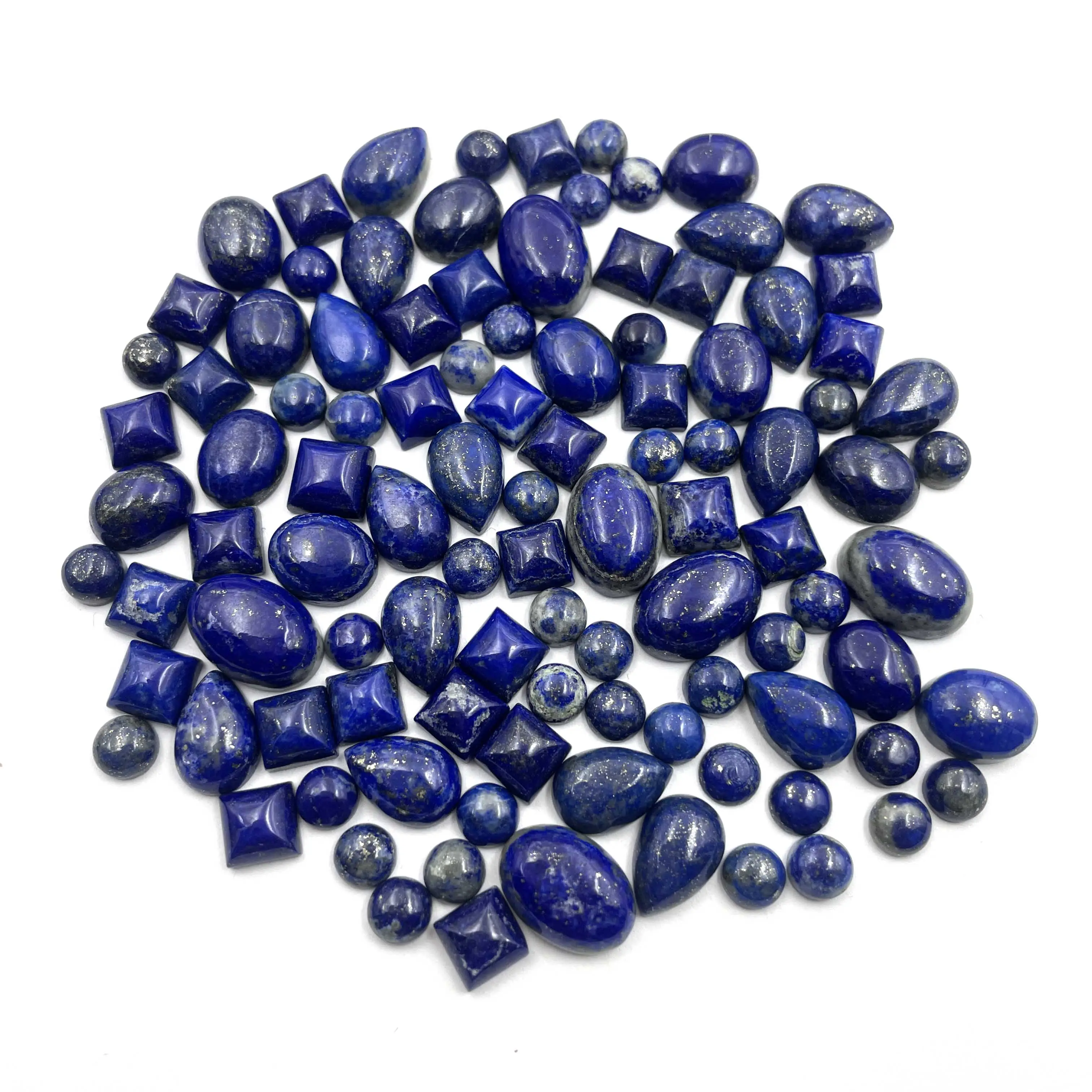 Gemas sueltas de lapislázuli Natural para joyería, lote de 43-45 unidades, 3x6-10x14mm, 100 CT, lapislázuli