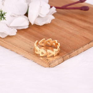 Wholesale 25 Piece Yellow Gold Plated Brass <b>Adjustable</b> <b>Ring</b> Handmade Designer Minimalist Wedding Engagement Gift Stylish - Product Image 2