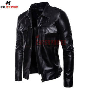 ผู้ผลิตแจ็คเก็ตหนังขายส่งของปากีสถาน แจ็คเก็ตหนังลําลองสําหรับผู้ชาย แจ็คเก็ตหนังออกแบบ Oem รถมอเตอร์ไซด์ใหม่ - Product Image 2