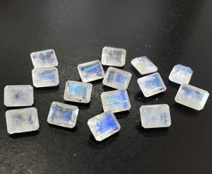 พลอยหลวมสีรุ้งมูนสโตนรูปแปดเหลี่ยม4x6มม. สีฟ้าสดใส - Product Image 6