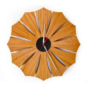 ให้นาฬิกาแขวนผนังทำจากไม้สำหรับตกแต่งบ้านที่หรูหราตัวเรือนไม้ไผ่ทันสมัยมีกุหลาบธรรมชาติสำหรับงานแต่งงาน - Product Image 5