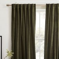 Rideaux en velours vert mousse, doux, en mélange de coton, de haute qualité, de luxe, style indien, à passe-tringle, pour décoration hospitalière