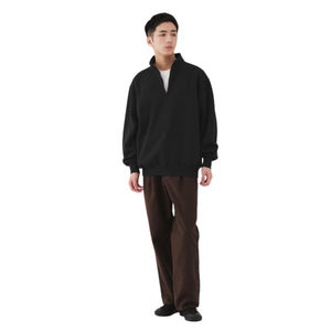 Sudadera con Capucha de Manga Larga para Hombre, Media Cremallera, 100% Algodón, Felpa, Logotipo Personalizado, Sudadera con Media Cremallera para Hombre - Product Image 3