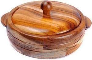 Olla de madera pulida para roti, ideal para el uso diario, almacenamiento en la cocina y presentación elegante de pan plano. Forma redonda de alta calidad en India. - Product Image 2