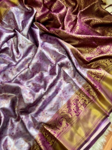 Belle tenue occasionnelle haute sur demande chemisier sari en soie douce avec travail de tissage couleur incroyable meilleur prix femme mode - Product Image 2