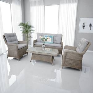 VT3 Poly Rotin Canapé Ensemble Confortable Faux Osier Cadre En Aluminium pour Villa Extérieur Salon Atelier Patio Loisirs Sièges - Product Image 5