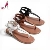 Sandales plates chic pour femme à lanières en T, style minimaliste, pour soirée romantique, bout ouvert, bohème, en similicuir léger, confortables et antidérapantes