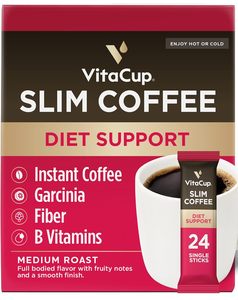 VitaCup Slim Sachets de café instantané avec Garcinia, fibres, vitamines B, saveur intense et onctueuse, torréfaction mi-sombre, portions individuelles, 24 unités - Product Image 6