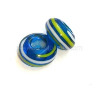 Perles en verre cristal bleu de haute qualité en gros, 16-20mm, grand trou, faites à la main, modèle LH-44, pour bracelets et colliers