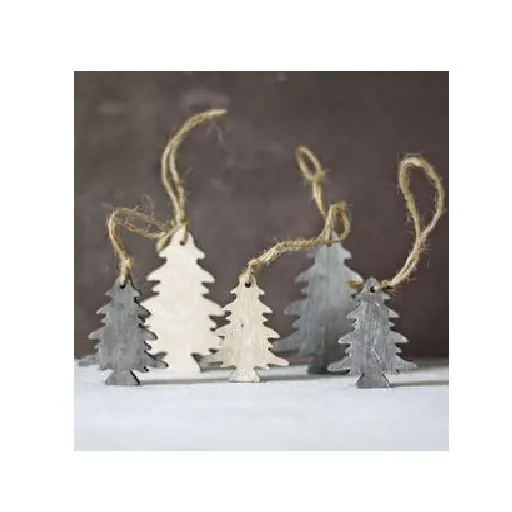 Bianco colore antico decorazioni natalizie forniture ornamenti legno di Mango bianco lavato albero di legno intagliato