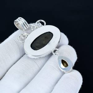 Natural Black Onyx Pendant 925 Sterling Silver Handmade Statement Designer Jewelry IGI Certified Engagement Gifts for Children's - Product Image 3