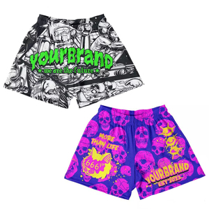 กางเกงขาสั้นกีฬาผ้าตาข่ายพิมพ์ลายสตรีทแวร์โพลีเอสเตอร์แห้งเร็วสำหรับฤดูร้อนสำหรับผู้ชาย ผู้ผลิตแบบลำลอง - Product Image 3