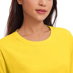 2024 Customized Yellow Cropped <b>Tops</b> for Women OEM Service Cotton Breathable Casual Crop <b>Tops</b> Stock Sizes Available - Product Image 4
