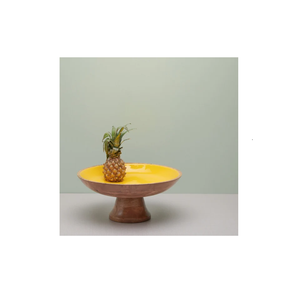 Wood Fruit Bowl Creative Porcelain Fruit Bowl Living Room Decor Bowl With Wooden Stand <b>Table</b> Top Decorative - Product Image 6