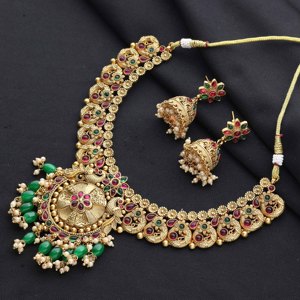 Colliers en laiton personnalisés de mode traditionnelle d'imitation antique Festival de mariage Placage mat antique Fournisseur d'exportation directe - Product Image 1