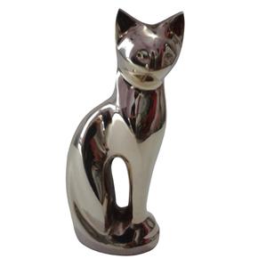 Urnes pour animaux de compagnie de crémation de chat assis en laiton de haute qualité avec des urnes funéraires en métal poli pour des urnes de crémation de chat de cendres humaines - Product Image 1