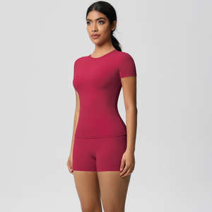 OEM 2026 Nouvelle tenue de sport athlétique taille basse, ensemble 2 pièces moulant sans manches uni, respirant et écologique pour le yoga et la gym - Product Image 4