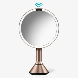 Simplehuman ST3053 <b>Round</b> Sensor <b>Mirror</b> Brushed Stainless Steel Silver Rechargeable Dimensions: 46 cm x 23 cm x 20 cm - Product Image 1