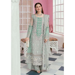 Vestido de fiesta de verano para mujer recién llegado con diseño pakistaní bordado logotipo personalizado vestido étnico con características ecológicas - Product Image 1