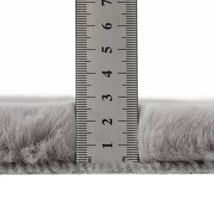Tapis élégant et moderne en fausse fourrure grise à poils longs, adapté aux animaux domestiques, doux et moelleux, fabriqué à la machine, pour intérieur, certifié OEKO-TEX, avec envers en suède, 60x120 - Product Image 5