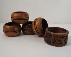 Anneaux de serviette en bois modernes faits à la main de qualité supérieure décoration de table décorative mariages usage quotidien spécial nouveau Design indien - Product Image 3