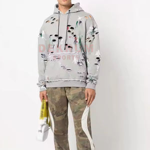 Venta caliente de encargo bajo MOQ Sudadera con capucha desgastada de calidad superior aspecto elegante ropa de calle Sudadera con capucha desgastada - Product Image 1