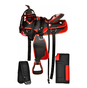 Selle de cheval occidentale spécialement conçue pour l'équitation, en cuir de couleurs unies, pour la randonnée, l'entraînement et l'équitation - Product Image 5