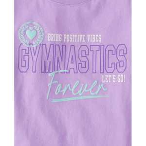 T-shirt graphique imprimé Forever Puff pour vêtements de gymnastique pour filles de couleur violette - Product Image 4