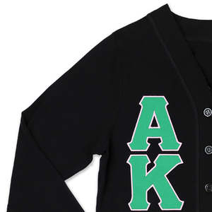 Women's Custom V Neck <b>Cardigan</b> Classical Sorority Embroidery Winter Knitted Stripe Design Casual Style-Wholesale OEM ODM Knitted - Product Image 6