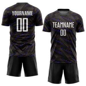 Venta al por mayor de secado rápido 100% poliéster hombres camiseta de fútbol transpirable uniforme Color sólido personalizado Club sublimación chándal - Product Image 2