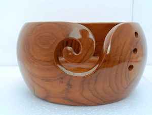Cuenco de hilo hecho a mano de madera de teca - Product Image 2