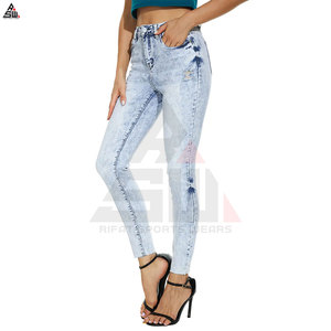 Pantalon large décontracté en denim cargo pour femme, hiver, 100% coton, taille élastique, service OEM - Product Image 5