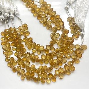 Prix usine Fanta Tourmaline jaune perles de pierres précieuses Briolette en forme de poire à facettes pour la fabrication de bijoux - Product Image 6